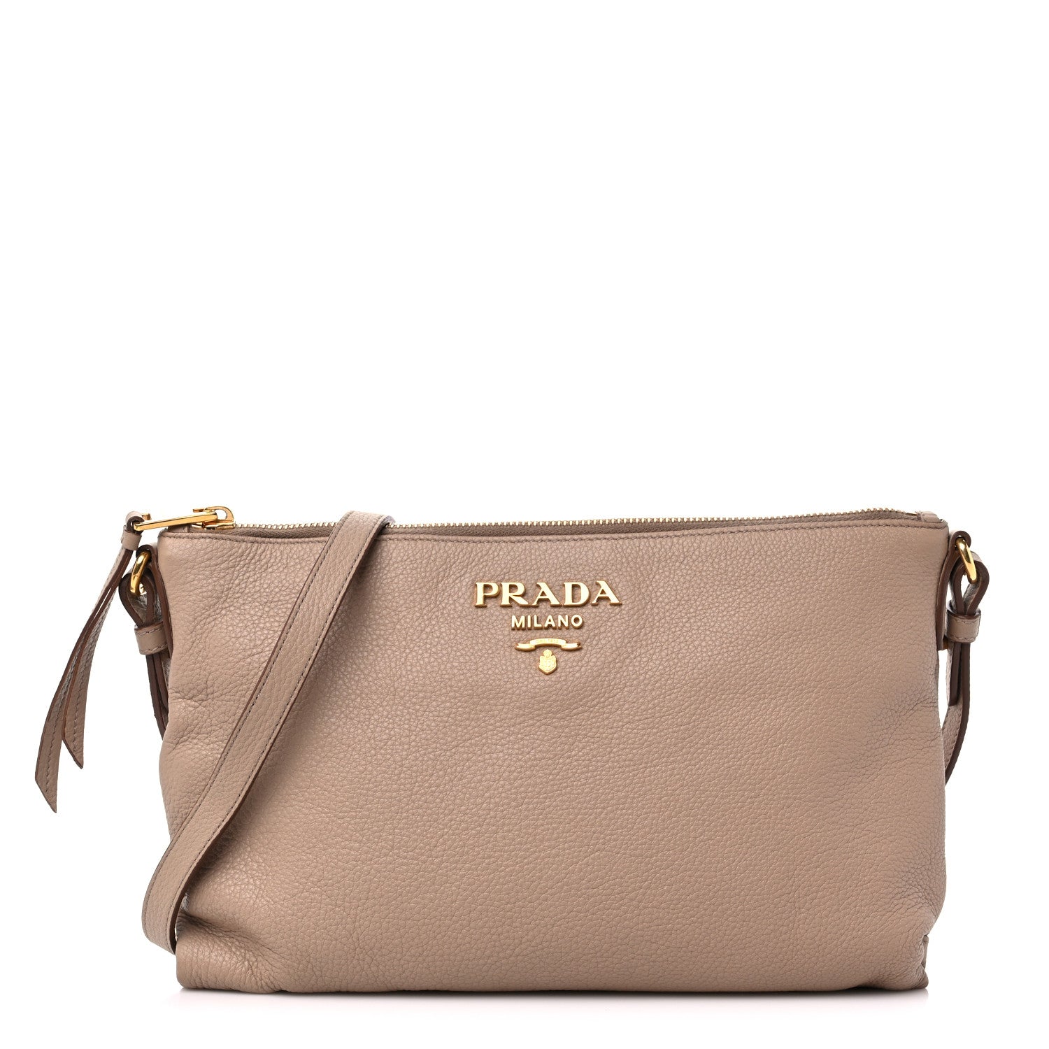 Prada Vitello Daino Zippered Shoulder Bag Cammeo 1 of 9