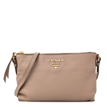 Prada Vitello Daino Zippered Shoulder Bag Cammeo 1 of 9