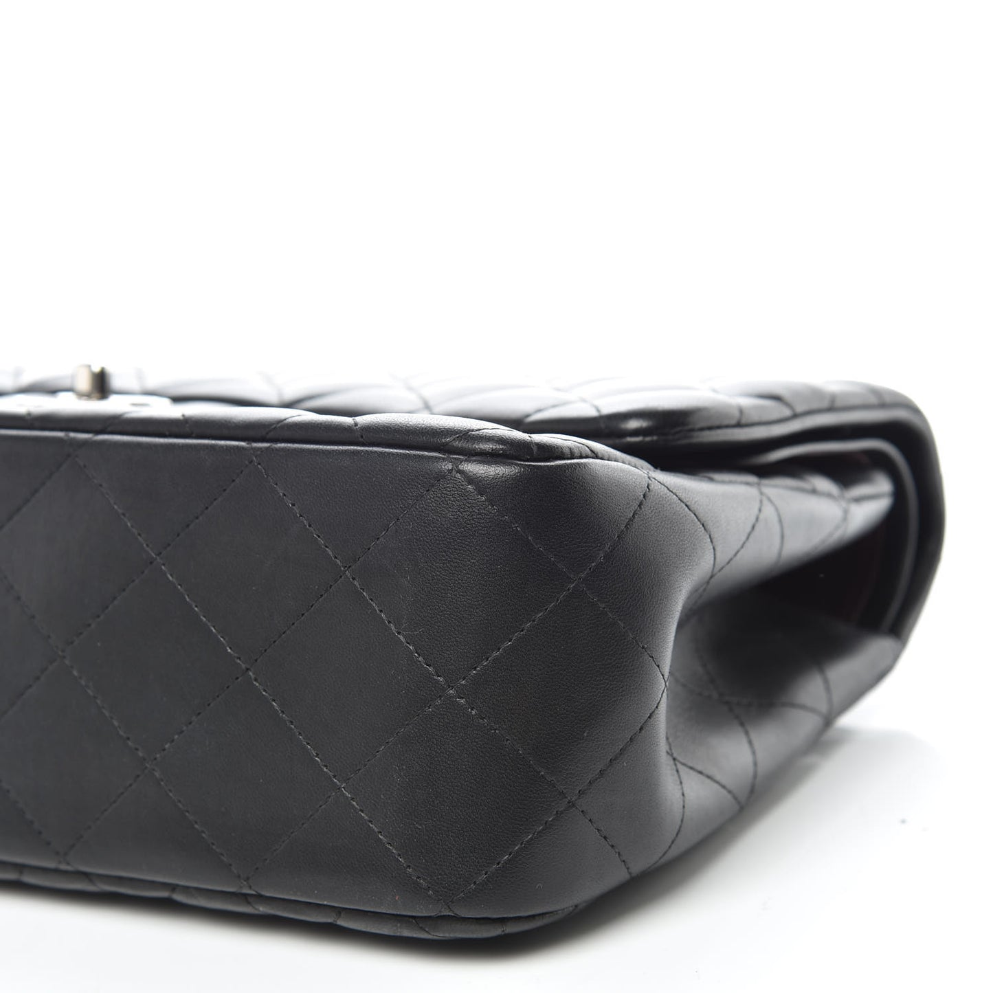 Lambskin Quilted Jumbo Double Flap Black
