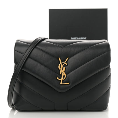 Saint Laurent Calfskin Y Quilted Monogram Toy Loulou Crossbody Bag Black 11 of 11