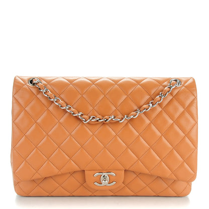 Chanel Caviar Quilted Maxi Double Flap Light Brown 1 of 8