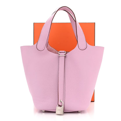 Hermes Taurillon Clemence Picotin Lock 18 PM Mauve Sylvestre 11 of 11