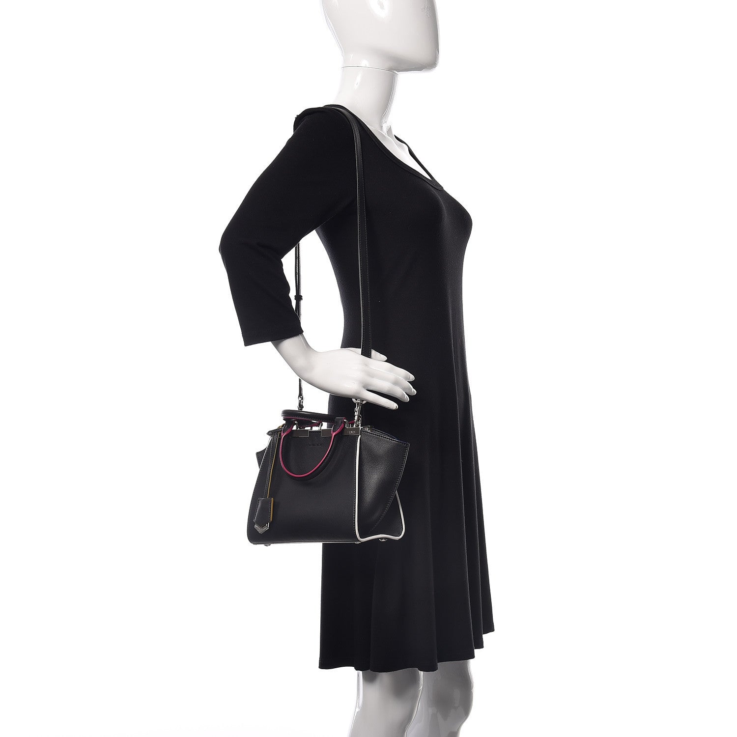 Fendi Vitello Dolce Mini 3Jours Tote Black 2 of 9