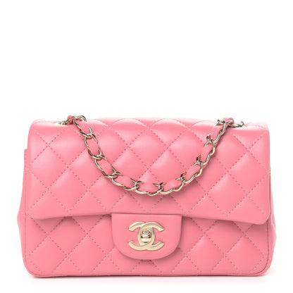 Chanel Lambskin Quilted Mini Rectangular Flap Pink 1 of 4