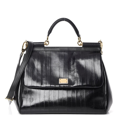 Dolce & Gabbana Eel Large Miss Sicily Satchel Black 1 of 16