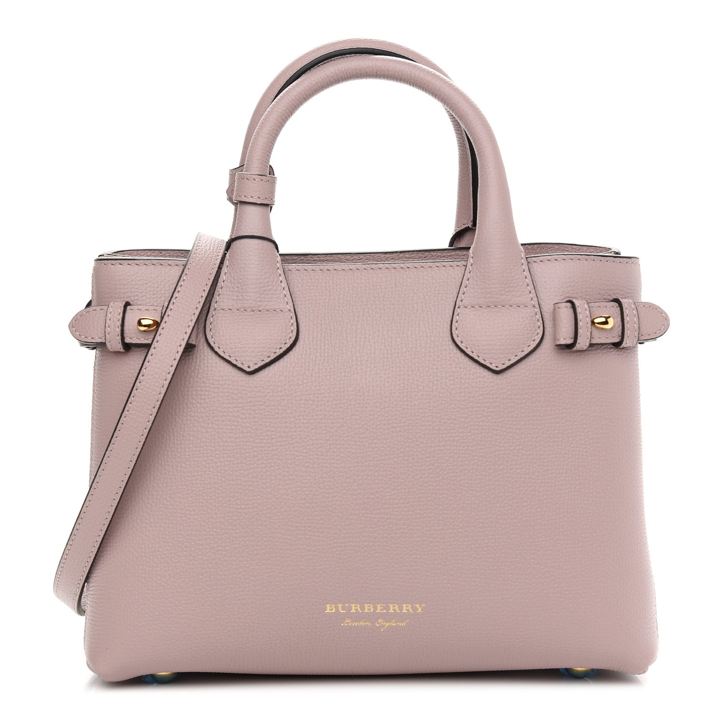 Grainy Calfskin House Check Small Banner Tote Pale Orchid