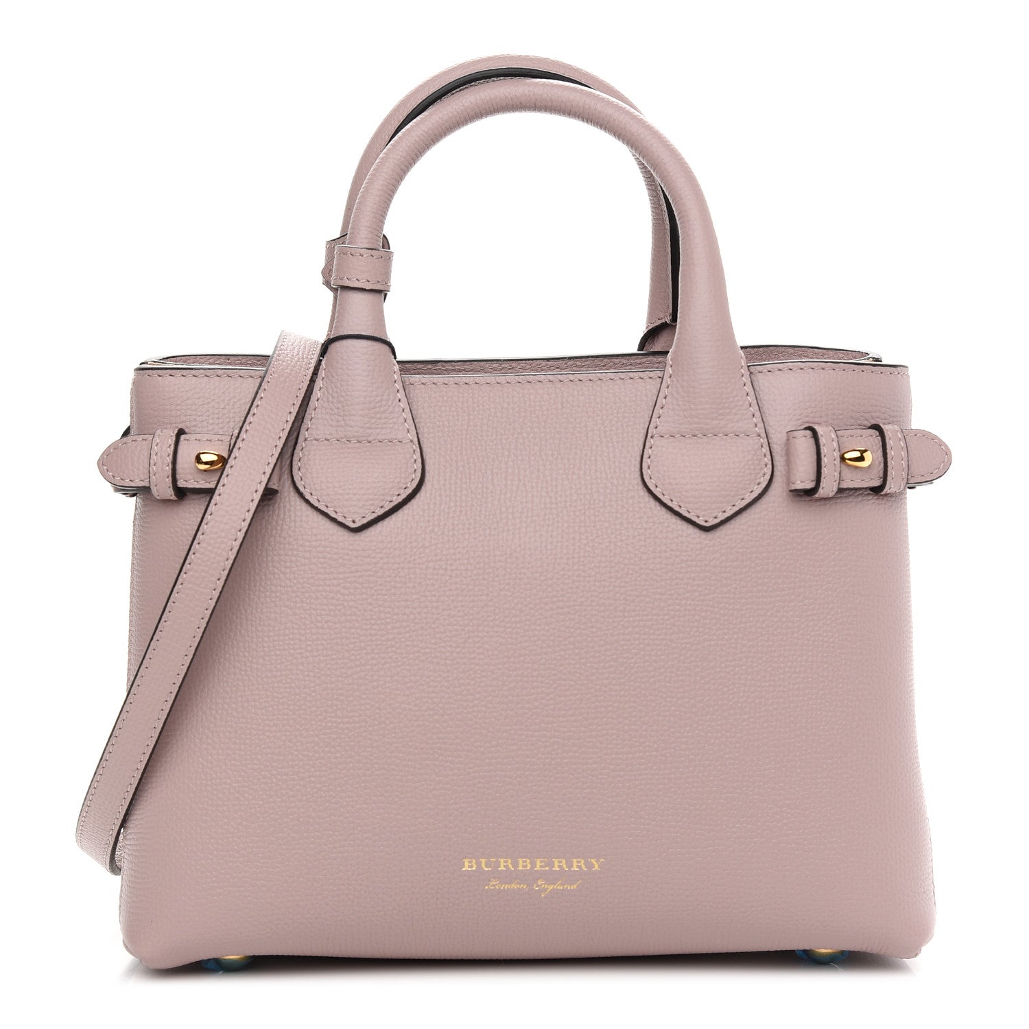 Burberry Grainy Calfskin House Check Small Banner Tote Pale Orchid 1 of 8