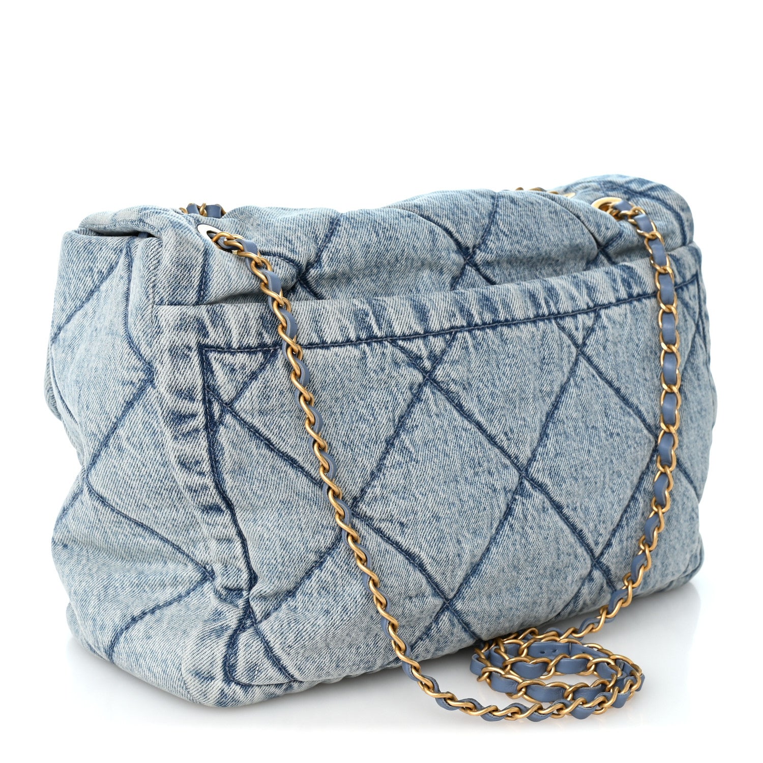 Chanel Washed Denim Quilted Flap Bag Blue 2 of 9
