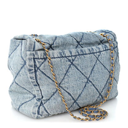 Chanel Washed Denim Quilted Flap Bag Blue 2 of 9