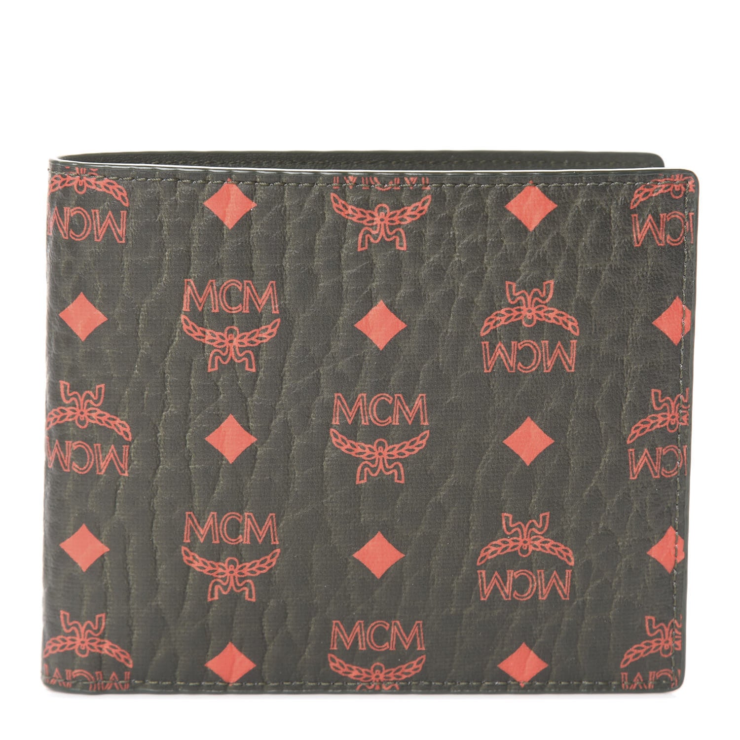 MCM Visetos Bi-Fold Wallet Dark Green 1 of 5