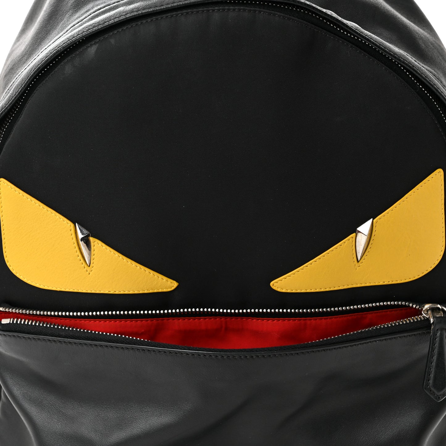 Nylon Vitello Liberty Vitello Dolce Monster Eyes Rounded Backpack Black Sunflower