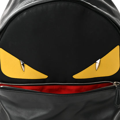 Fendi Nylon Vitello Liberty Vitello Dolce Monster Eyes Rounded Backpack Black Sunflower 8 of 13