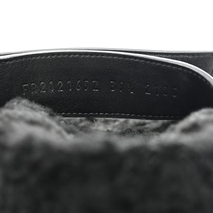 Hermes Calfskin Woolskin Womens Chypre Sandals 39.5 Black 6 of 9