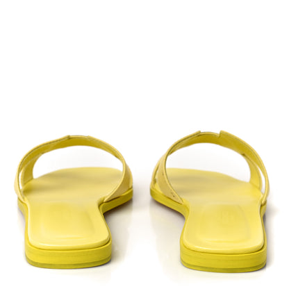 Hermes Epsom Oran Sandals 37.5 Jaune Pollen 6 of 10