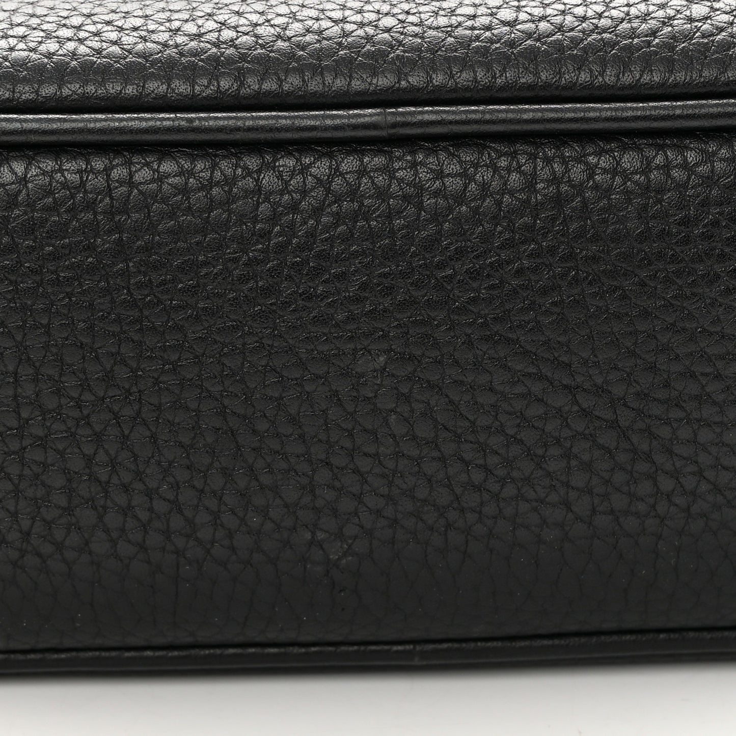 Pebbled Calfskin Small Soho Disco Bag Black