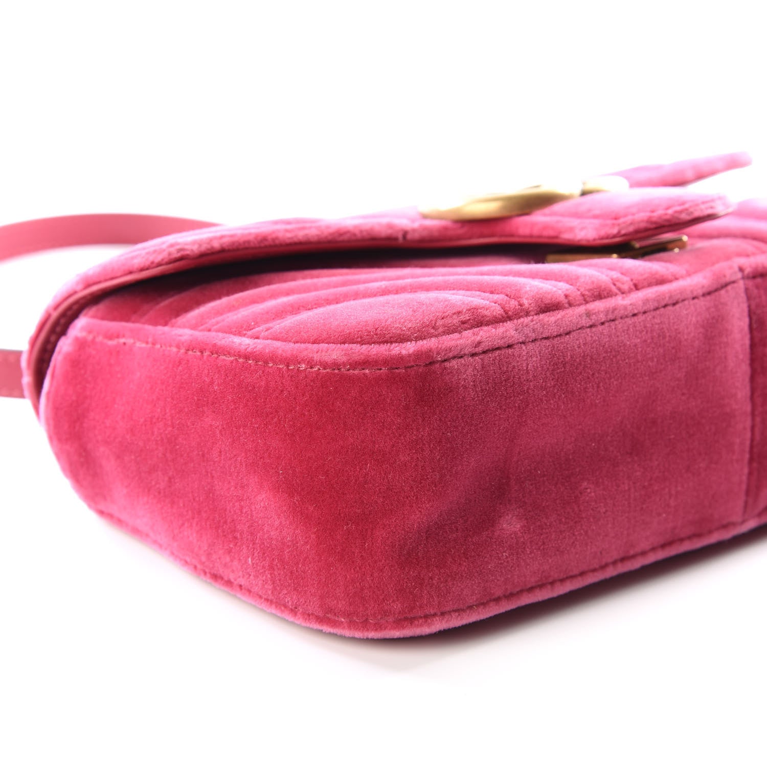 Gucci Velvet Matelasse Mini GG Marmont Shoulder Bag Light Raspberry Rose 5 of 10