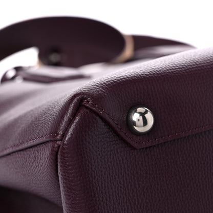 Burberry Derby Calfskin House Check Medium Banner Tote Burgundy 11 of 11