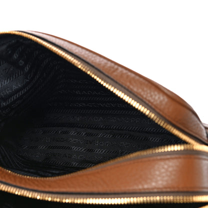 Prada Vitello Daino Medium Double Zip Shoulder Bag Cognac 4 of 9