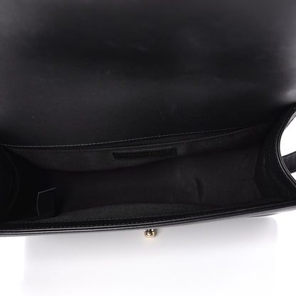 Chanel Lambskin Cotton Woven Medium Boy Flap Black 5 of 12