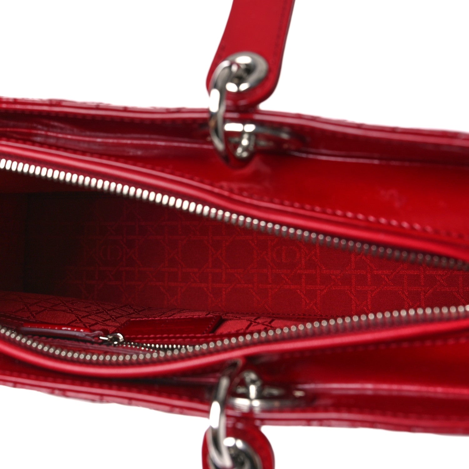 Christian Dior Patent Cannage Large Lady Dior Red 5 of 9