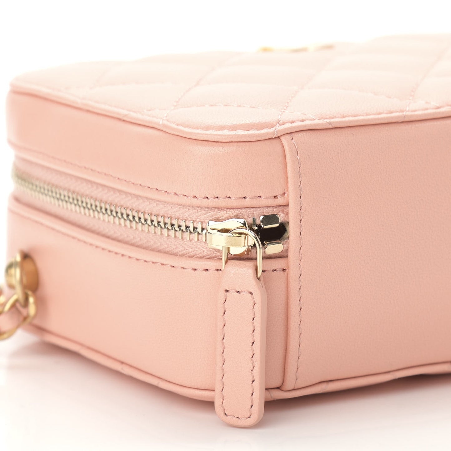 Lambskin Quilted CC Pearl Crush Camera Case Light Orange