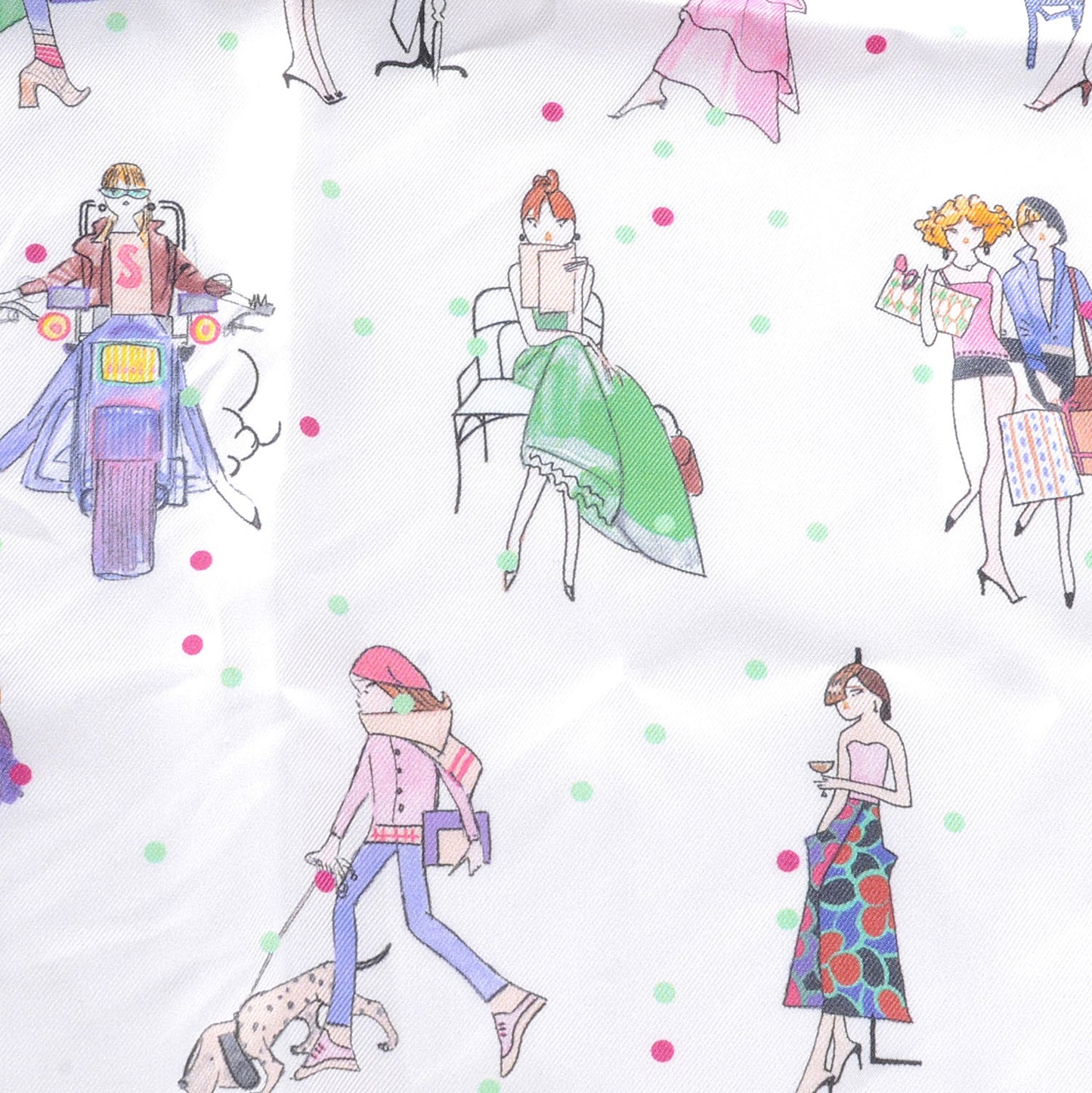 Silk Les Parisiennes De Kiraz Pocket Square Scarf