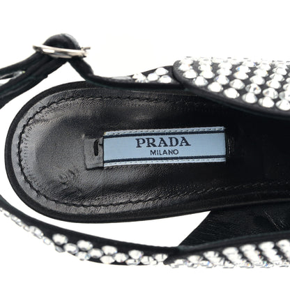 Prada Satin Crystal Ankle Wrap 105mm Sandals 39 Cristal 7 of 7