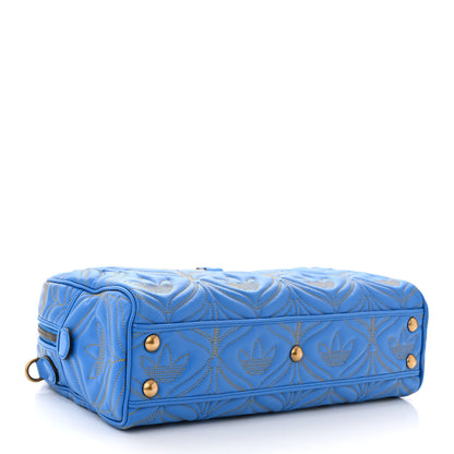 Gucci X ADIDAS Calfskin Trefoil Web GG Marmont Medium Duffle Bag Blue 4 of 10