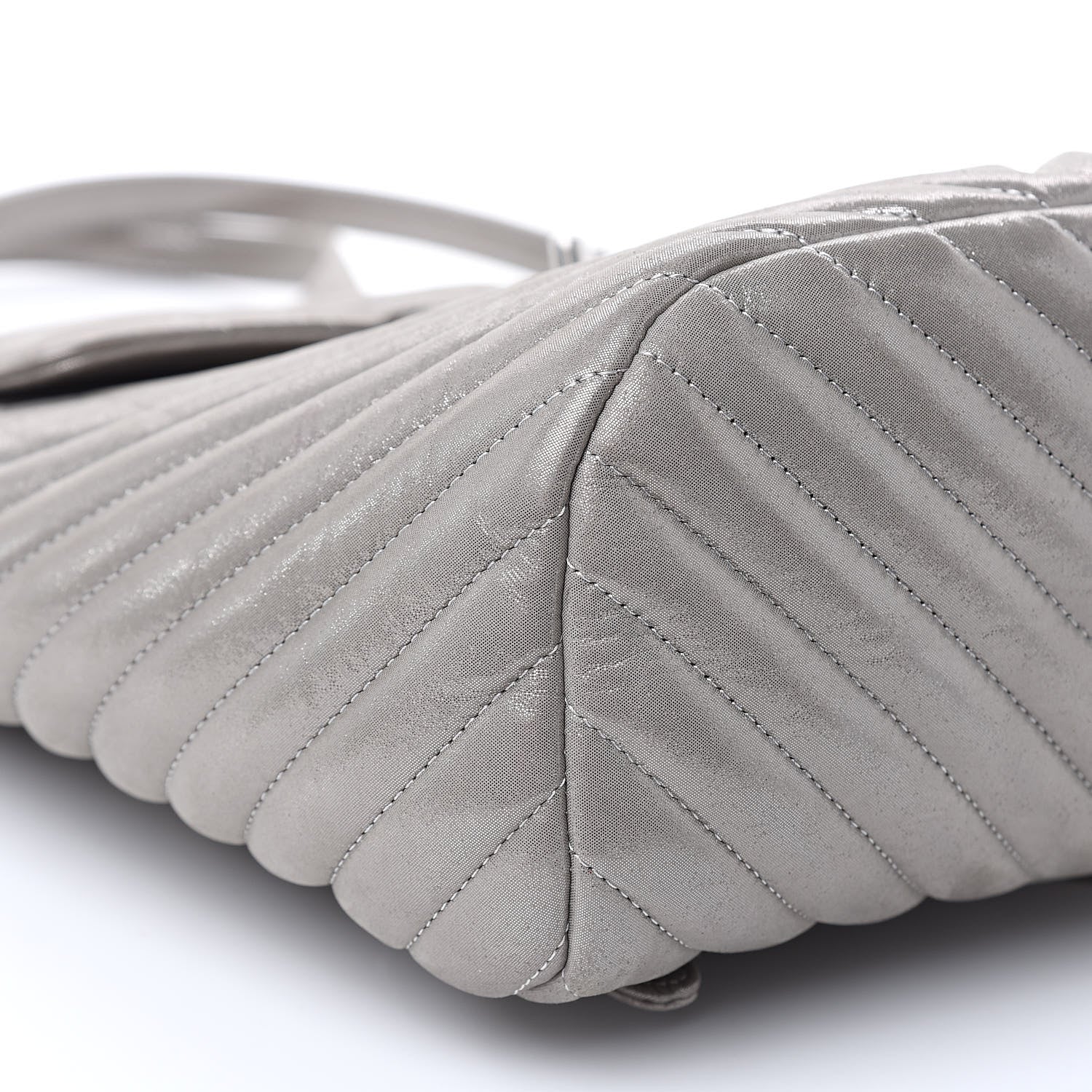 Chanel Metallic Calfskin Chevron Quilted Small Urban Spirit Backpack Silver 8 of 14