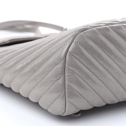 Chanel Metallic Calfskin Chevron Quilted Small Urban Spirit Backpack Silver 8 of 14