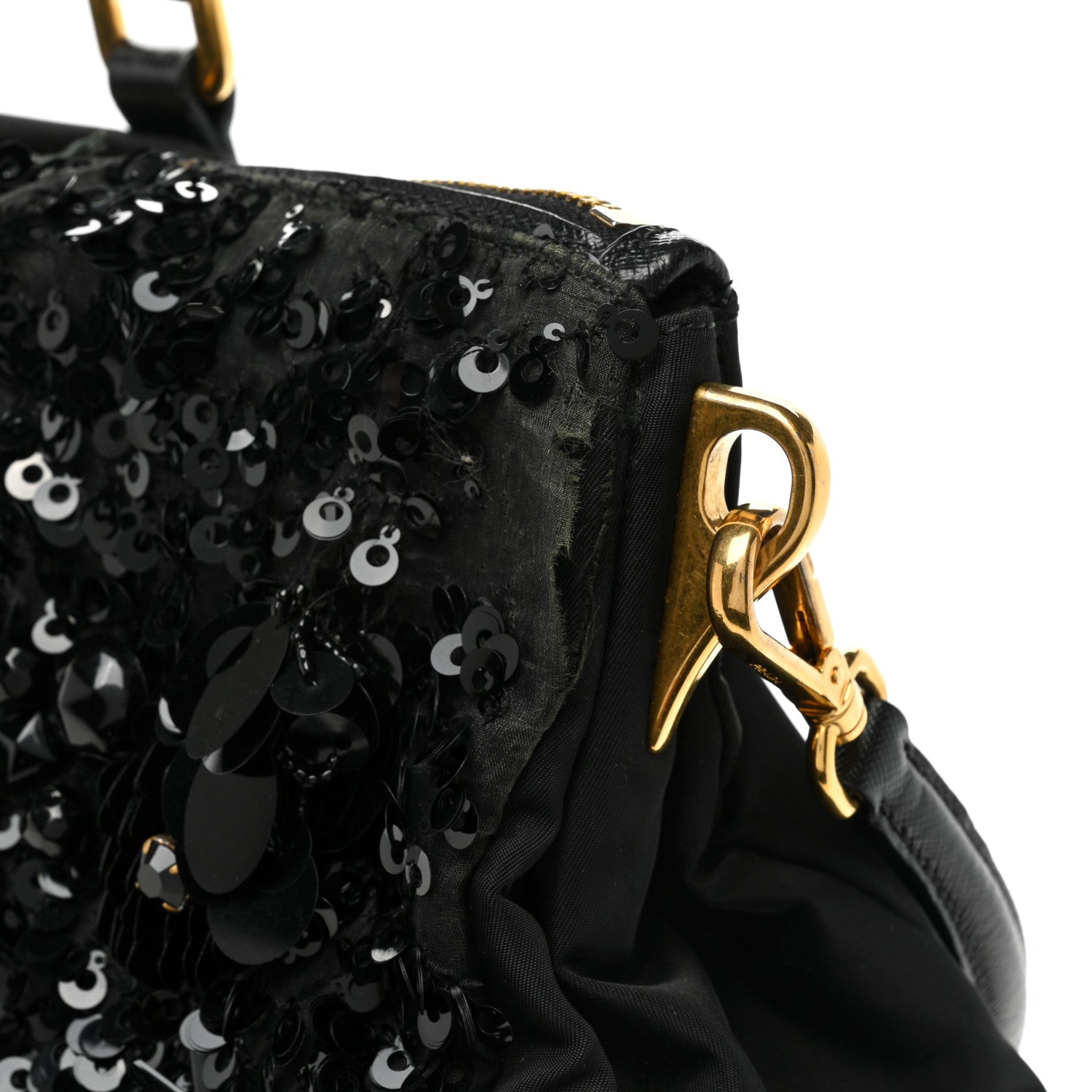 Prada Nylon Sequin Tote Black 9 of 18