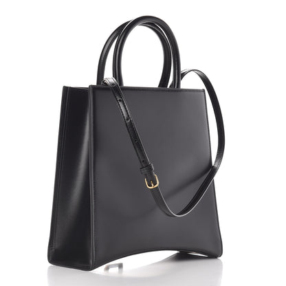 Balenciaga Shiny Box Calfskin Hourglass Tote Black 3 of 12