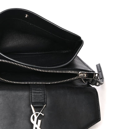 Saint Laurent Calfskin Monogram Tri Pocket Crossbody Bag Black 4 of 4