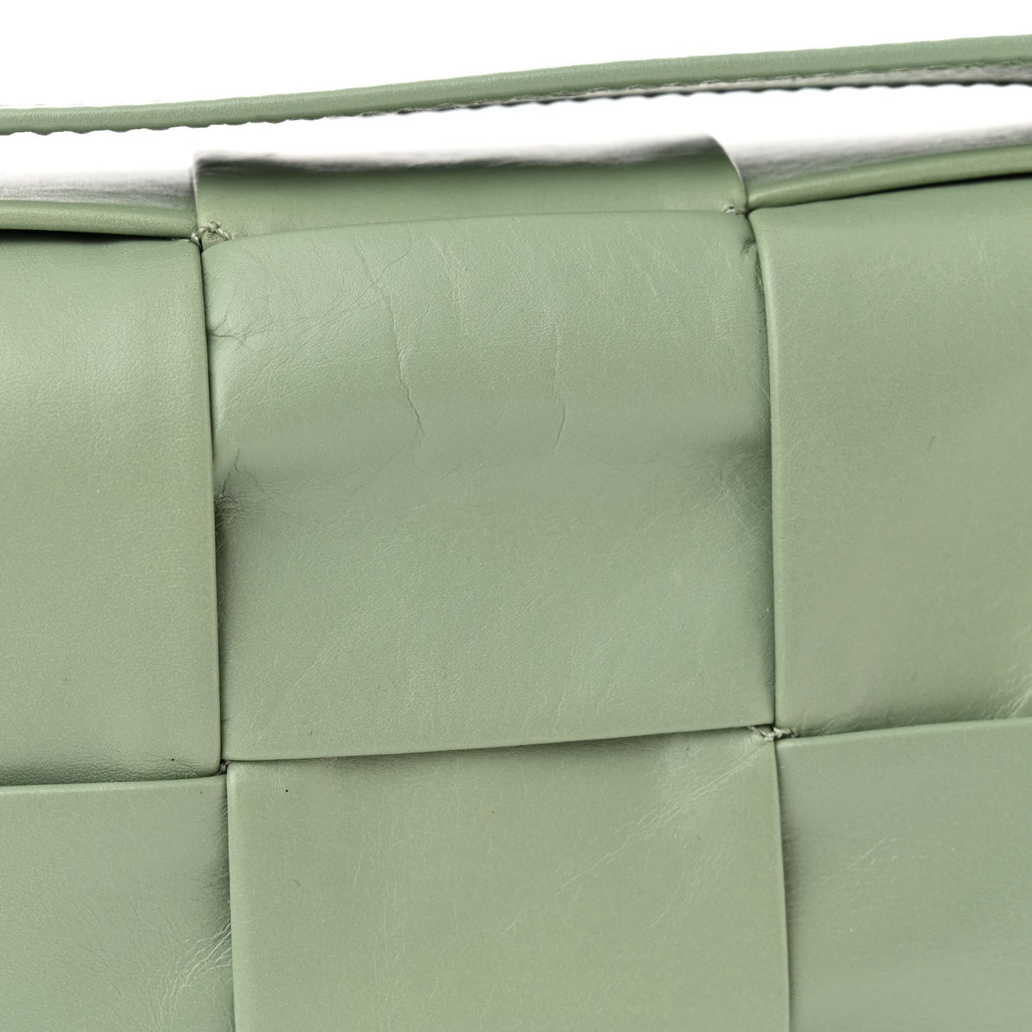 Paper Calfskin Maxi Intreccio Cassette Crossbody Bag Sage