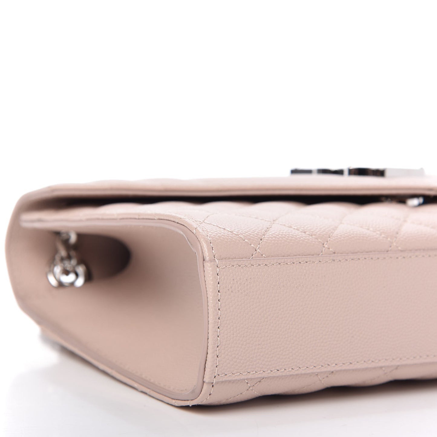 Grain De Poudre Textured Mixed Matelasse Medium Triquilt Monogram Satchel Marble Pink