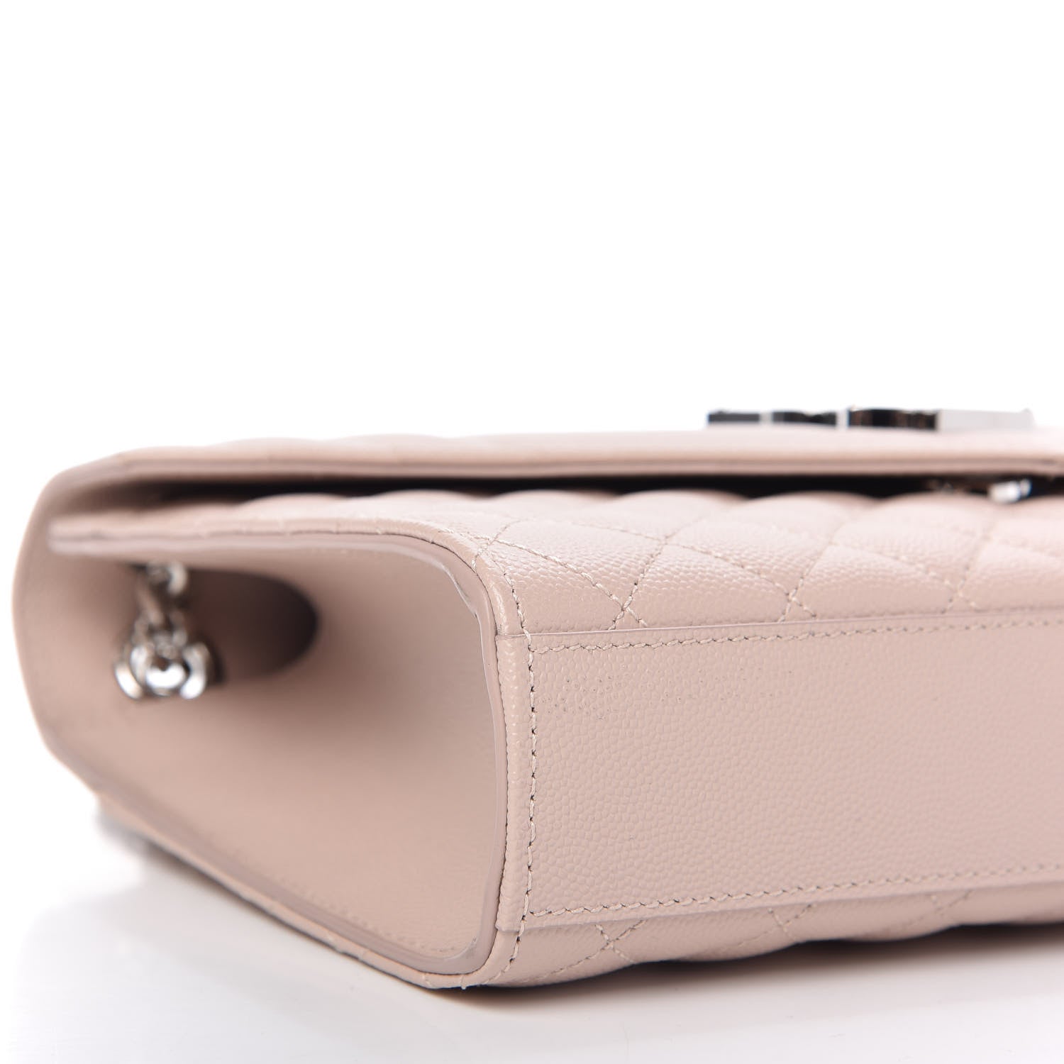 Saint Laurent Grain De Poudre Textured Mixed Matelasse Medium Triquilt Monogram Satchel Marble Pink 7 of 10