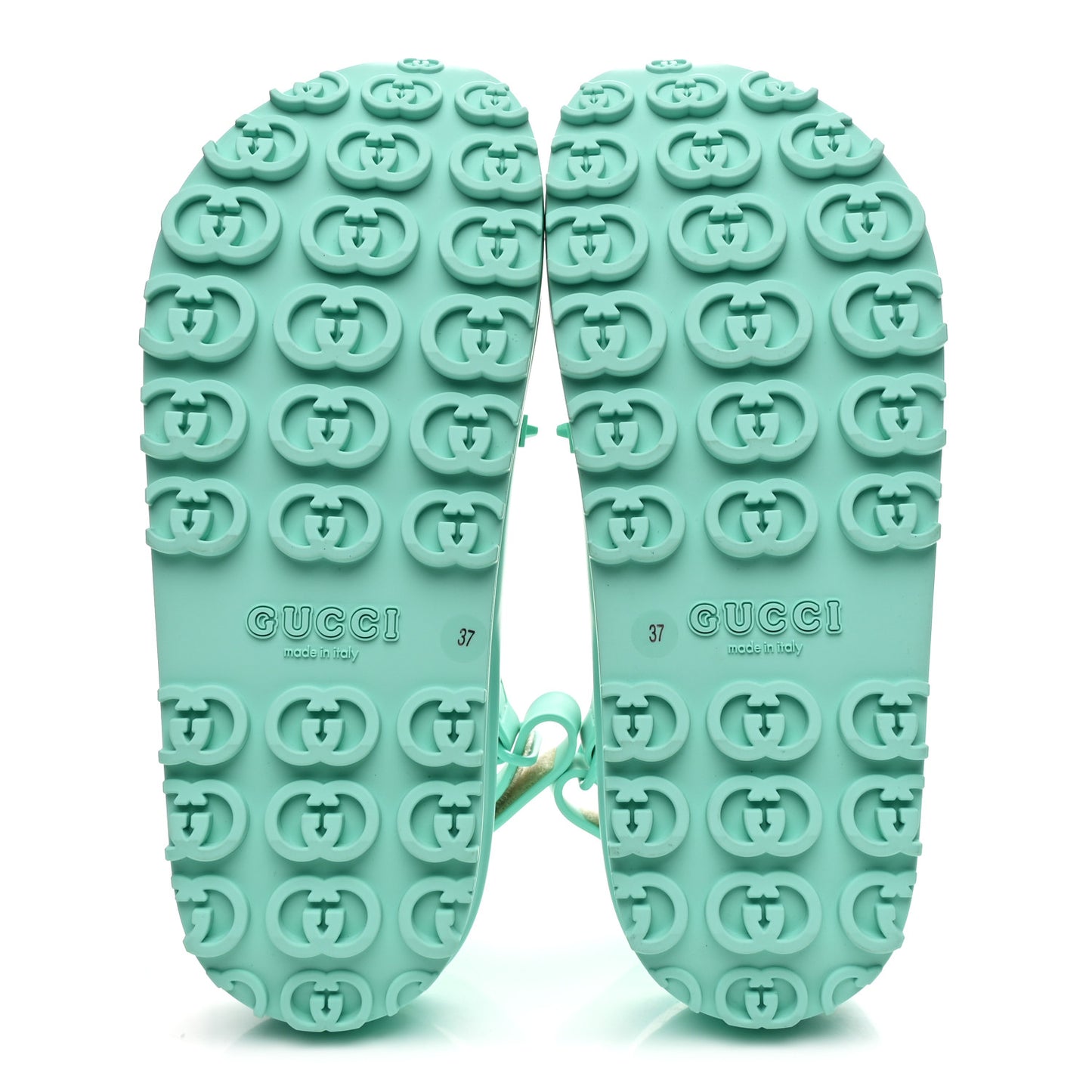 Soft Rubber Horsebit Womens Slingback Sandals 37 Teal Cyan