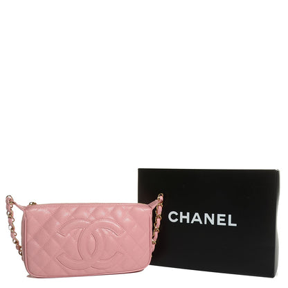 Chanel Caviar Quilted Pochette Pink 5 of 8
