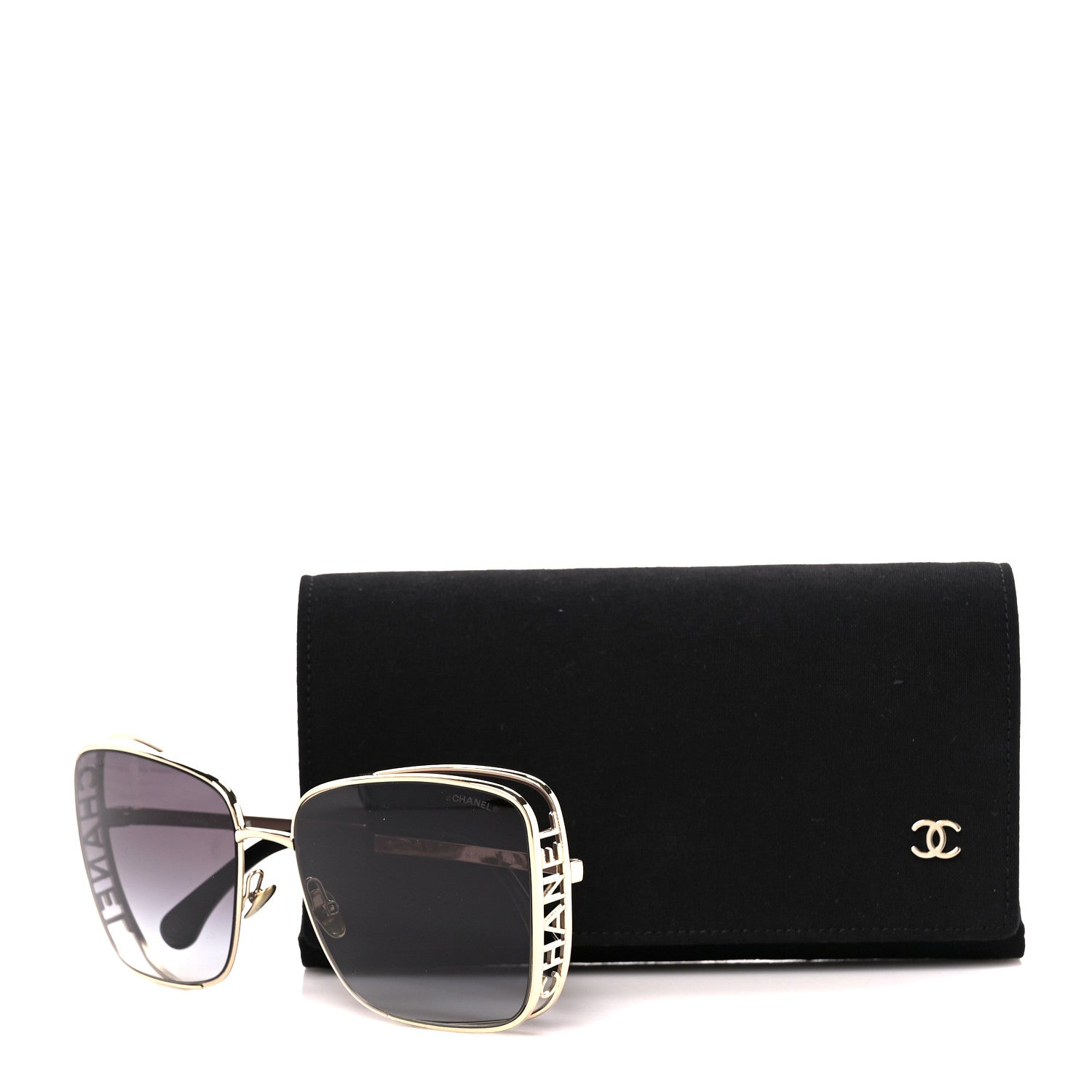 Chanel Metal Logo Square Sunglasses 71541 Gold 8 of 8