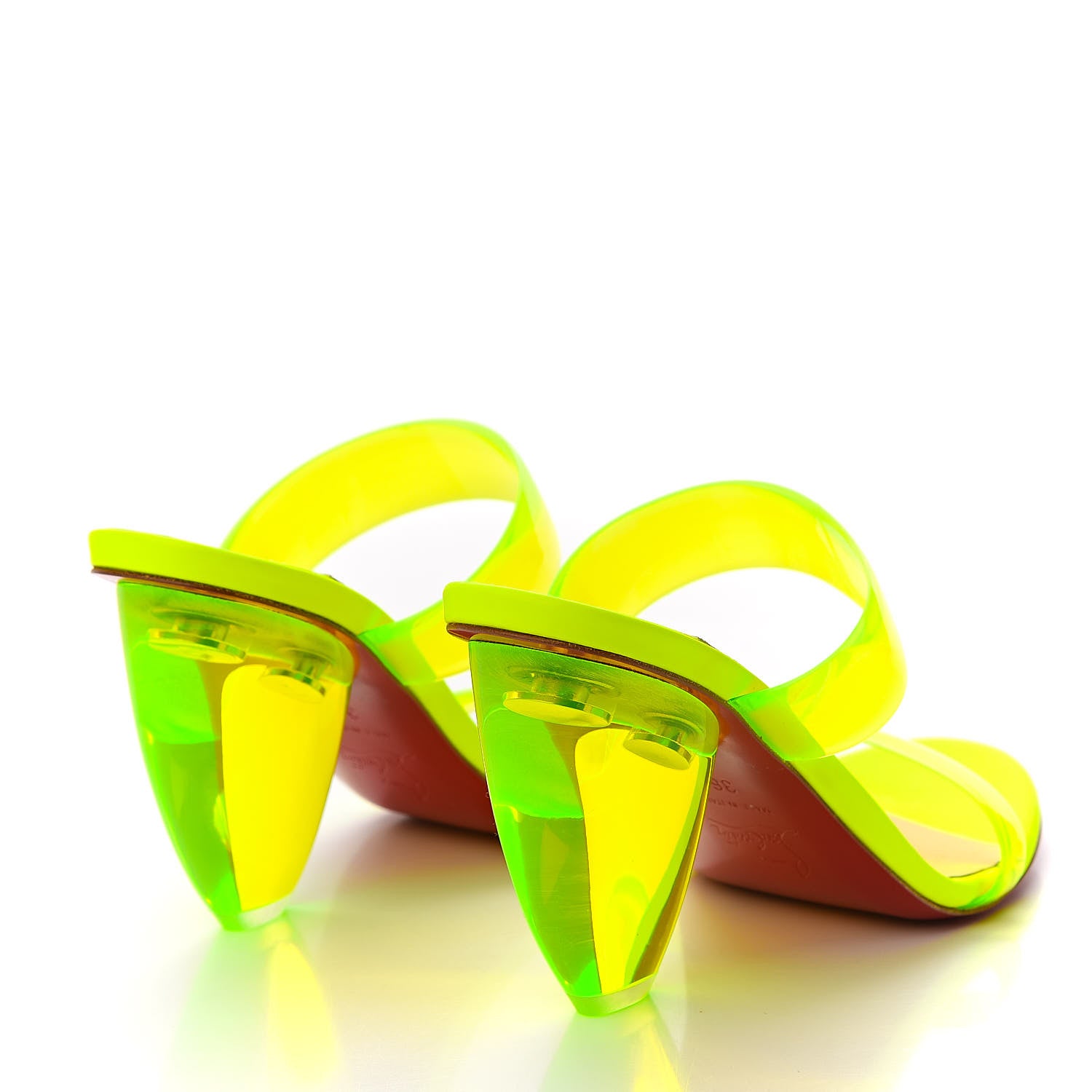 Christian Louboutin PVC Ovida 85 Slide Sandals 36 Yellow 4 of 7