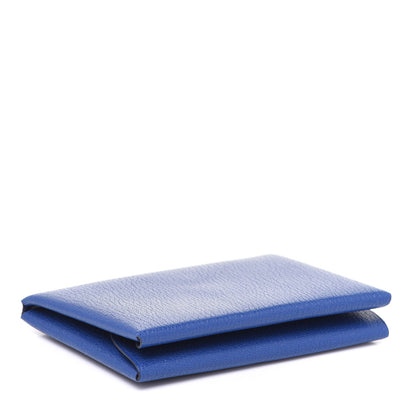 Hermes Chevre Mysore Calvi Duo Card Case Bleu Electrique 4 of 8