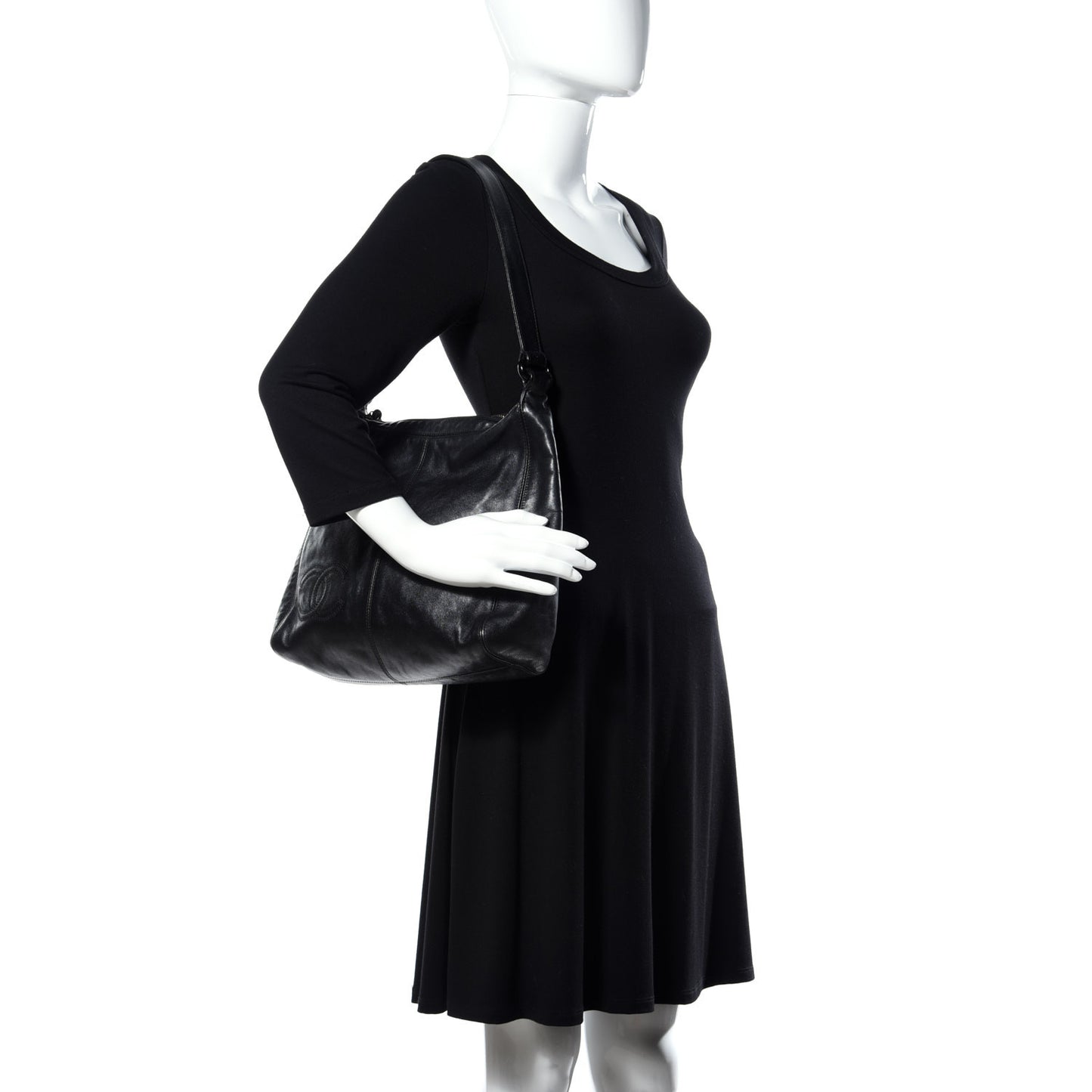 Lambskin CC Shoulder Bag Black