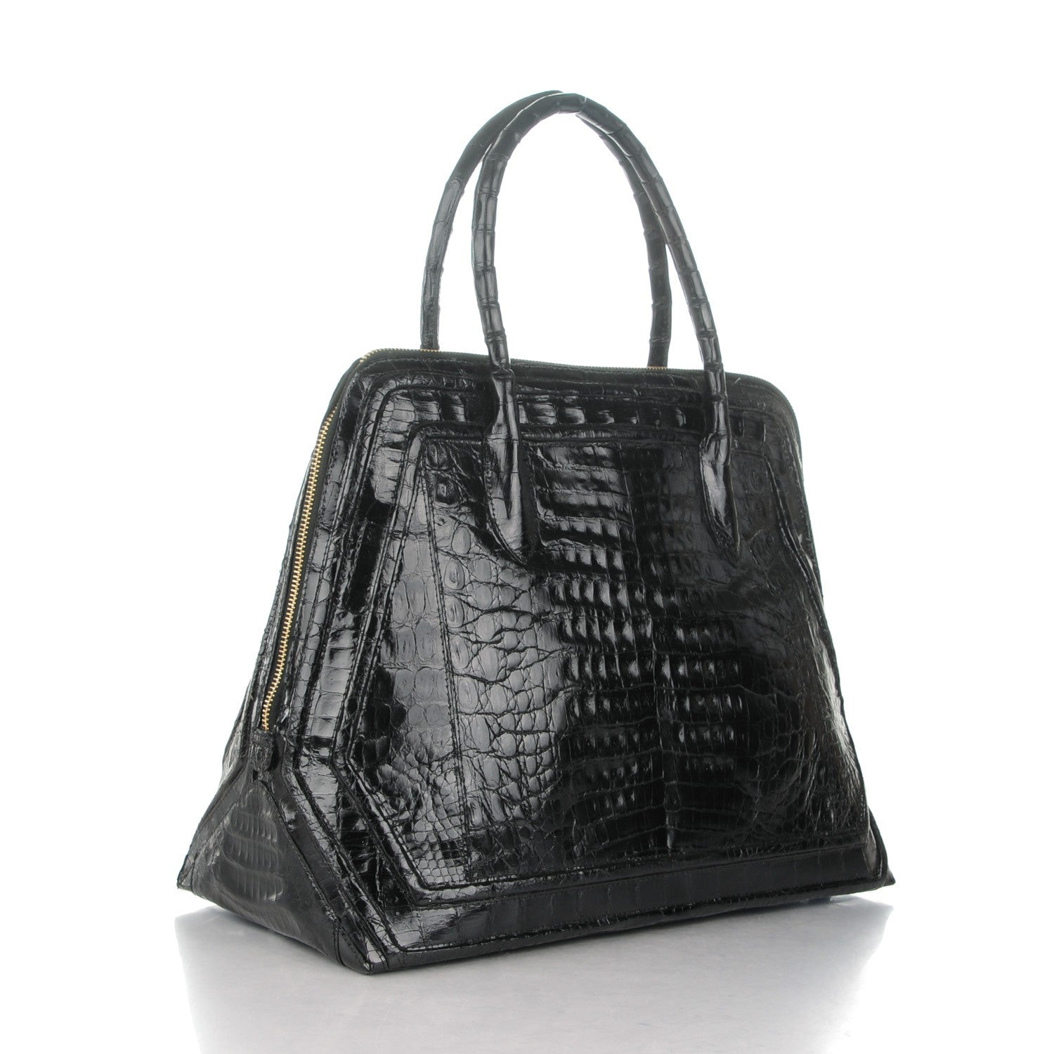 Nancy Gonzalez Crocodile Top Handle Tote Black 3 of 8