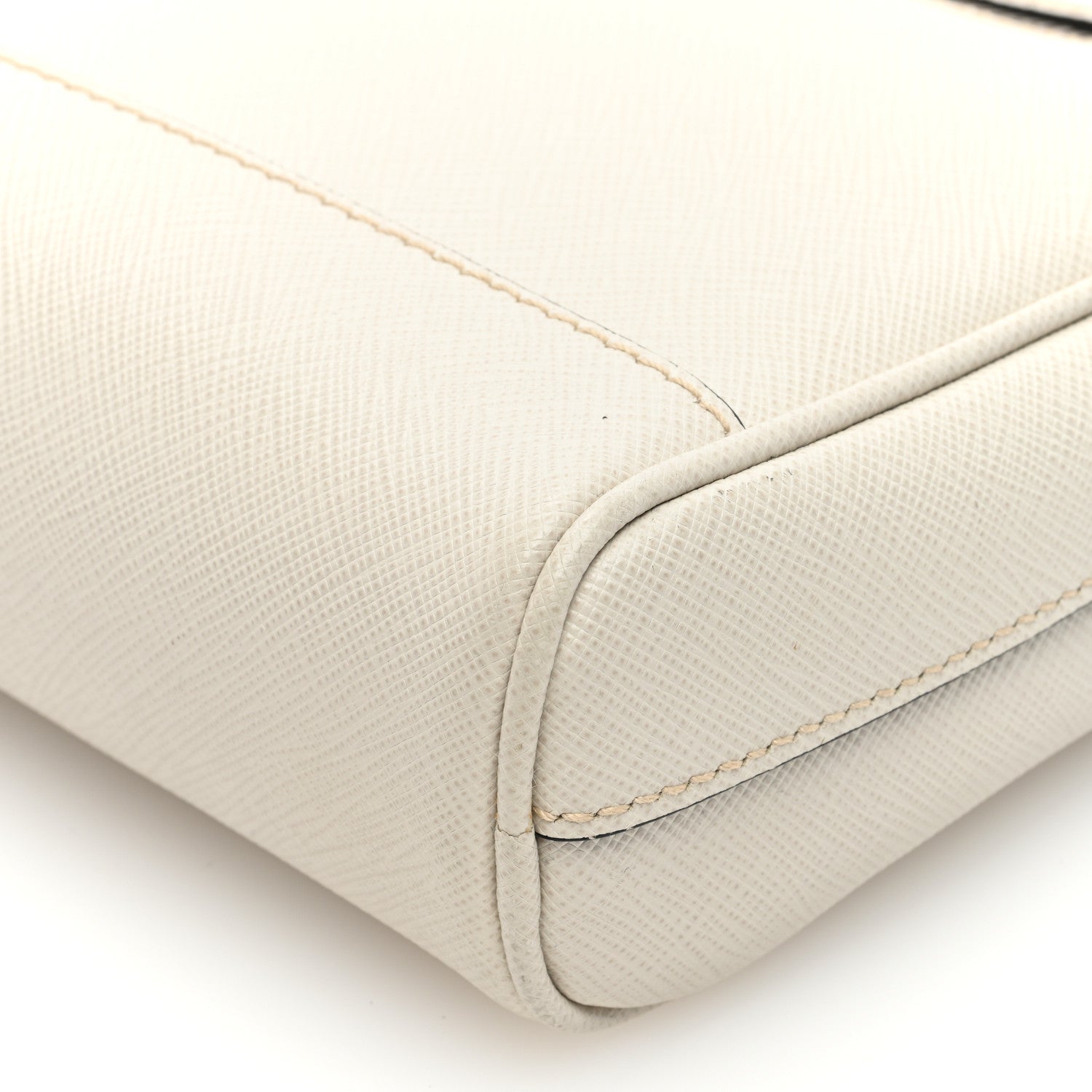 Prada Saffiano Travel Triangle Wristlet Crossbody Bag White 9 of 10