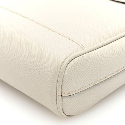 Prada Saffiano Travel Triangle Wristlet Crossbody Bag White 9 of 10