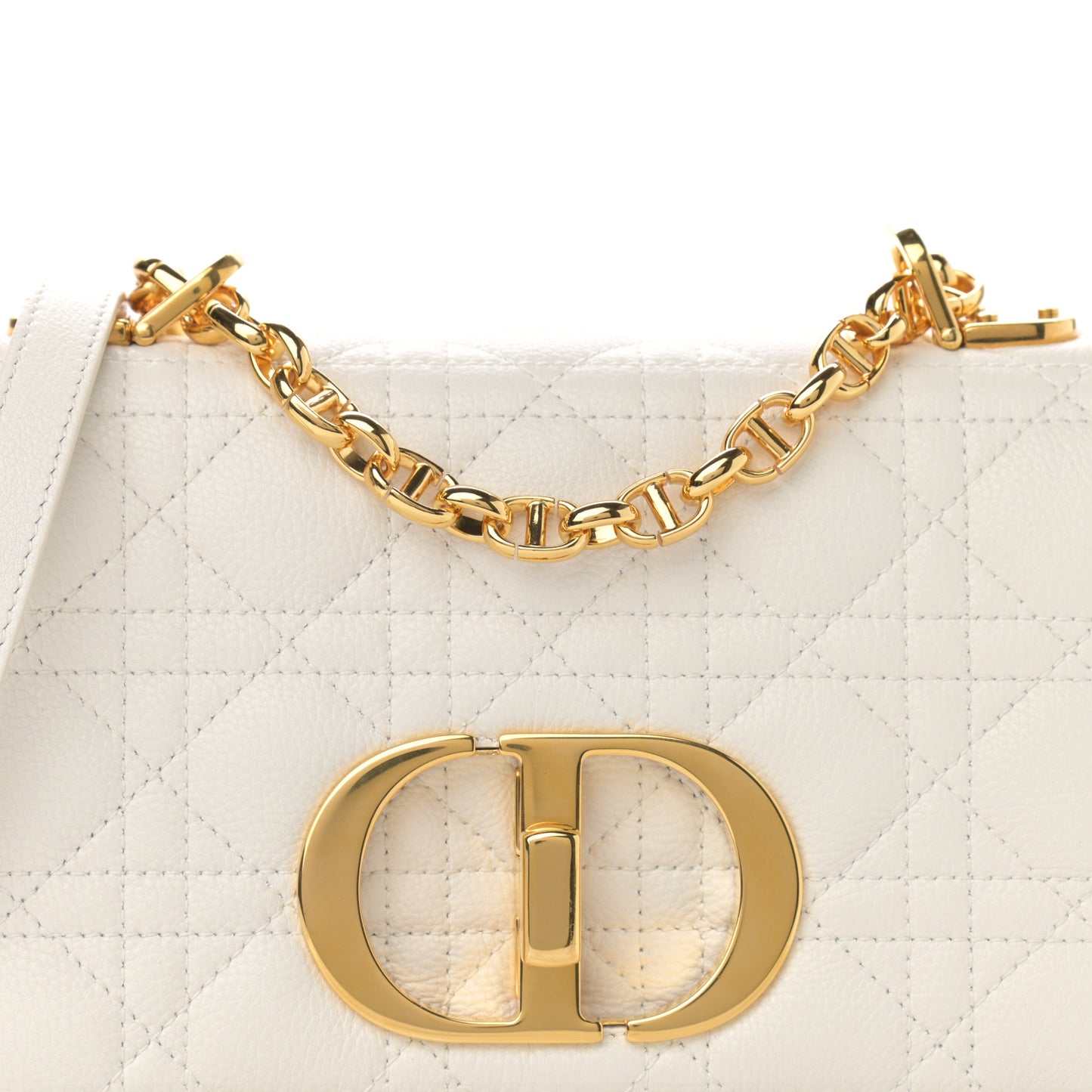 Lambskin Cannage Small Caro Bag Ivory