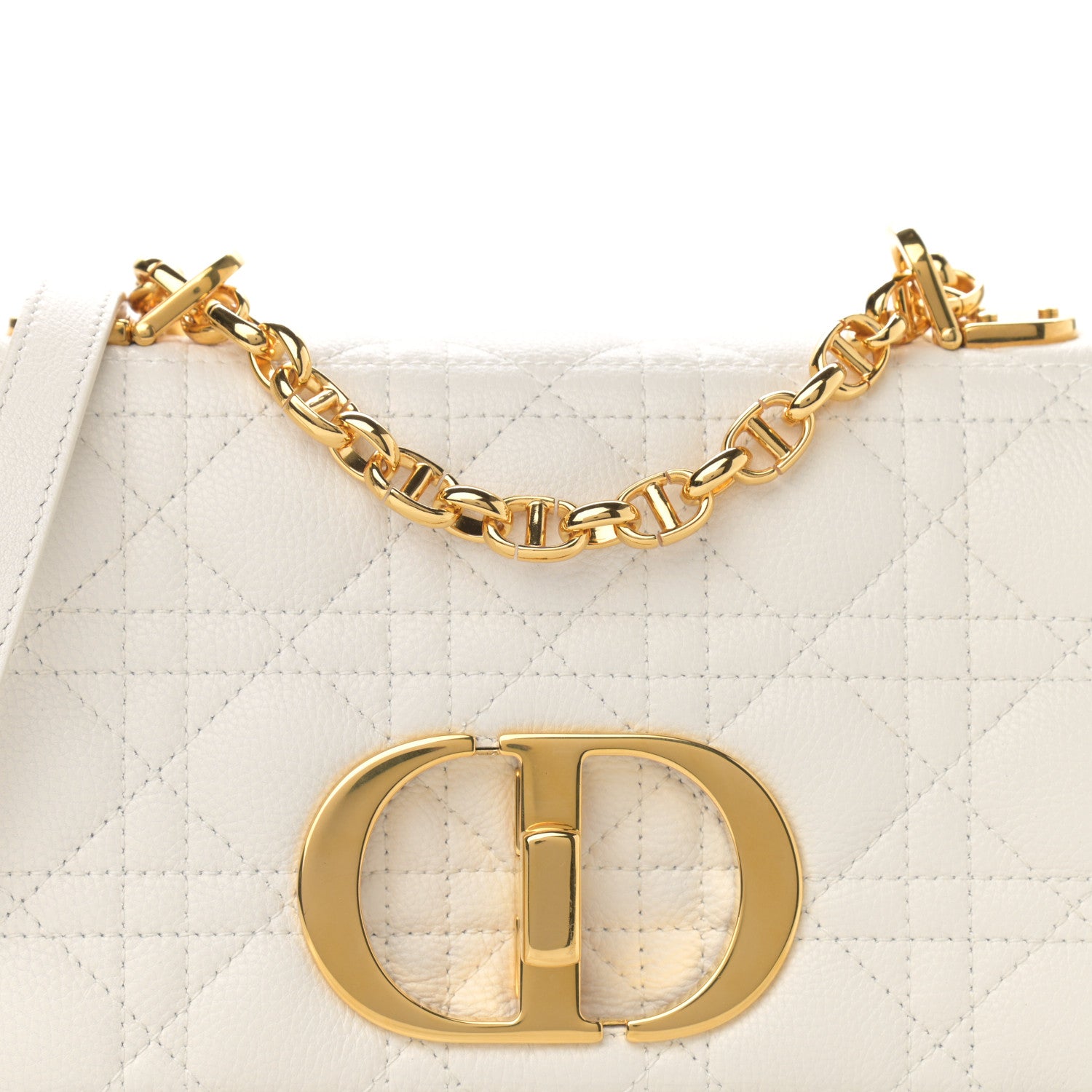 Christian Dior Lambskin Cannage Small Caro Bag Ivory 8 of 10