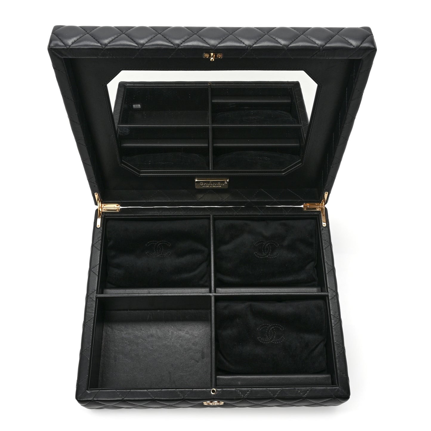 Lambskin Calfskin Tweed Success Story Set of 4 Minis Bags Black