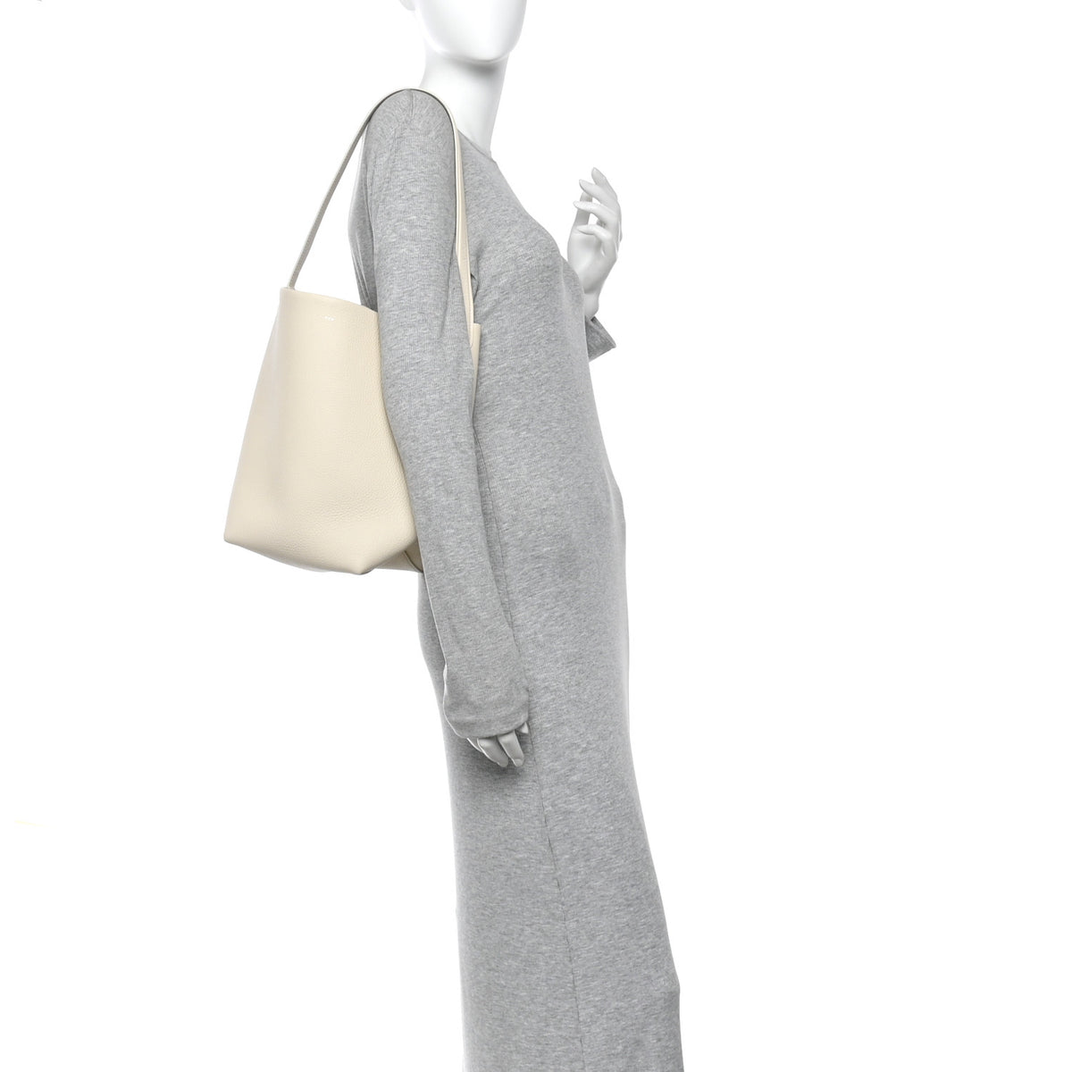 Grained Calfskin Medium N/S Park Tote Ivory