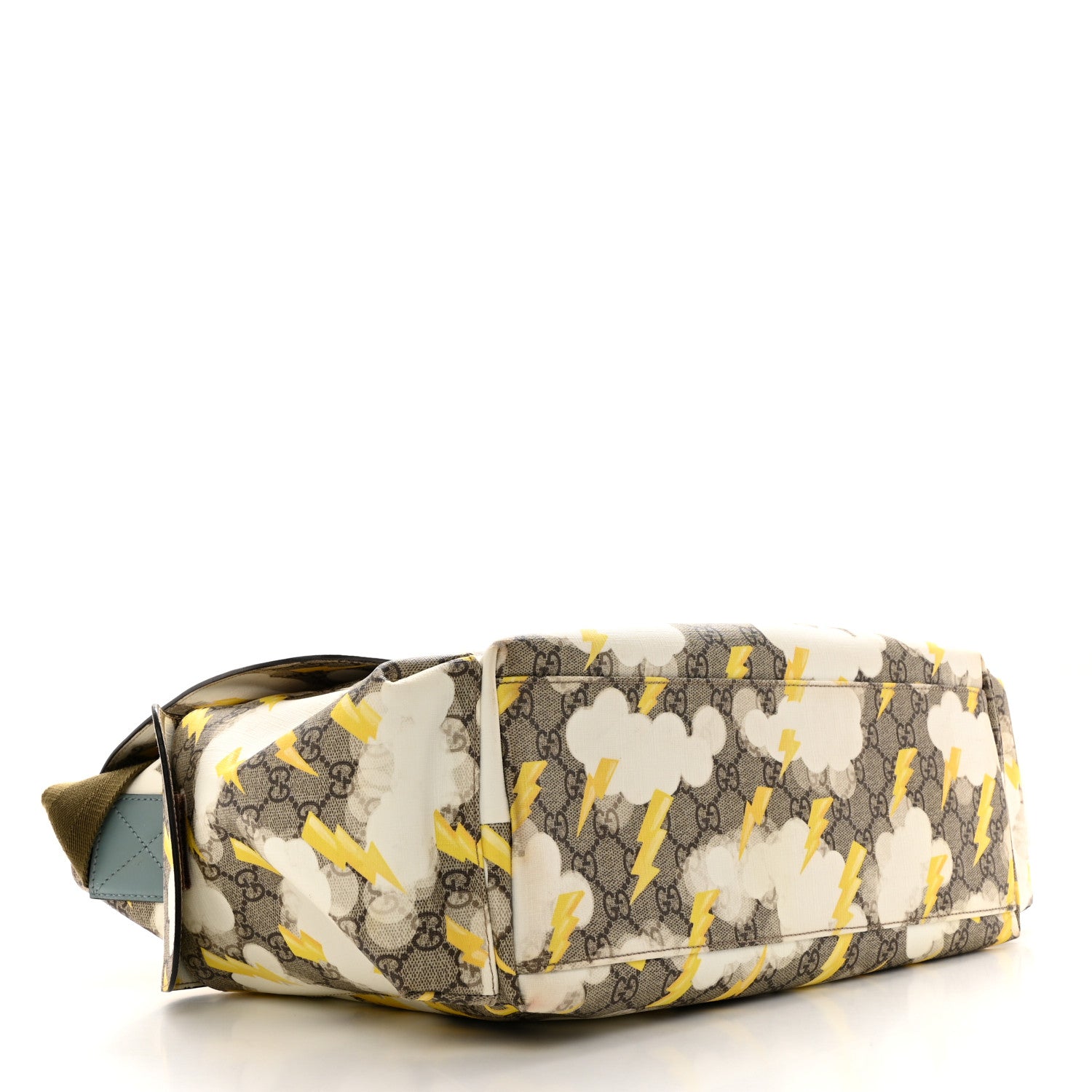 Gucci GG Plus Monogram Lightning Bolt Messenger Diaper Bag Beige 4 of 12